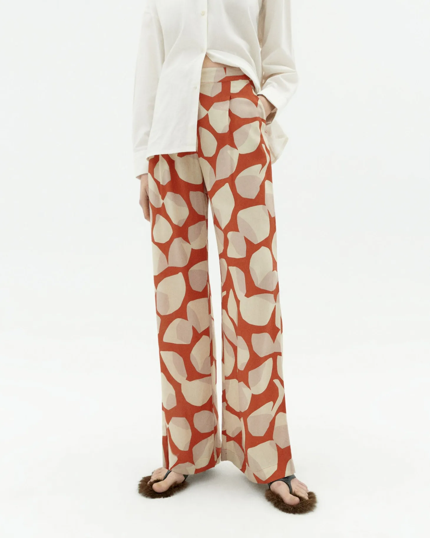 Pantalón wide leg estampado Ecovero leaf Manolita