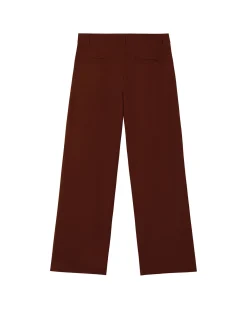 Pantalón wide leg tiro bajo marrón Pat