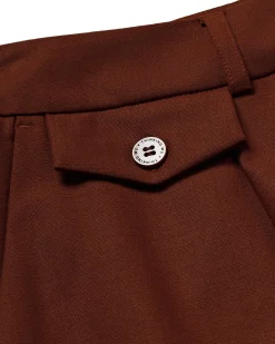 Pantalón wide leg tiro bajo marrón Pat