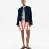 Shorts seersucker rayas Geranio