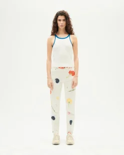 Top halter blanco contraste azul Harriet