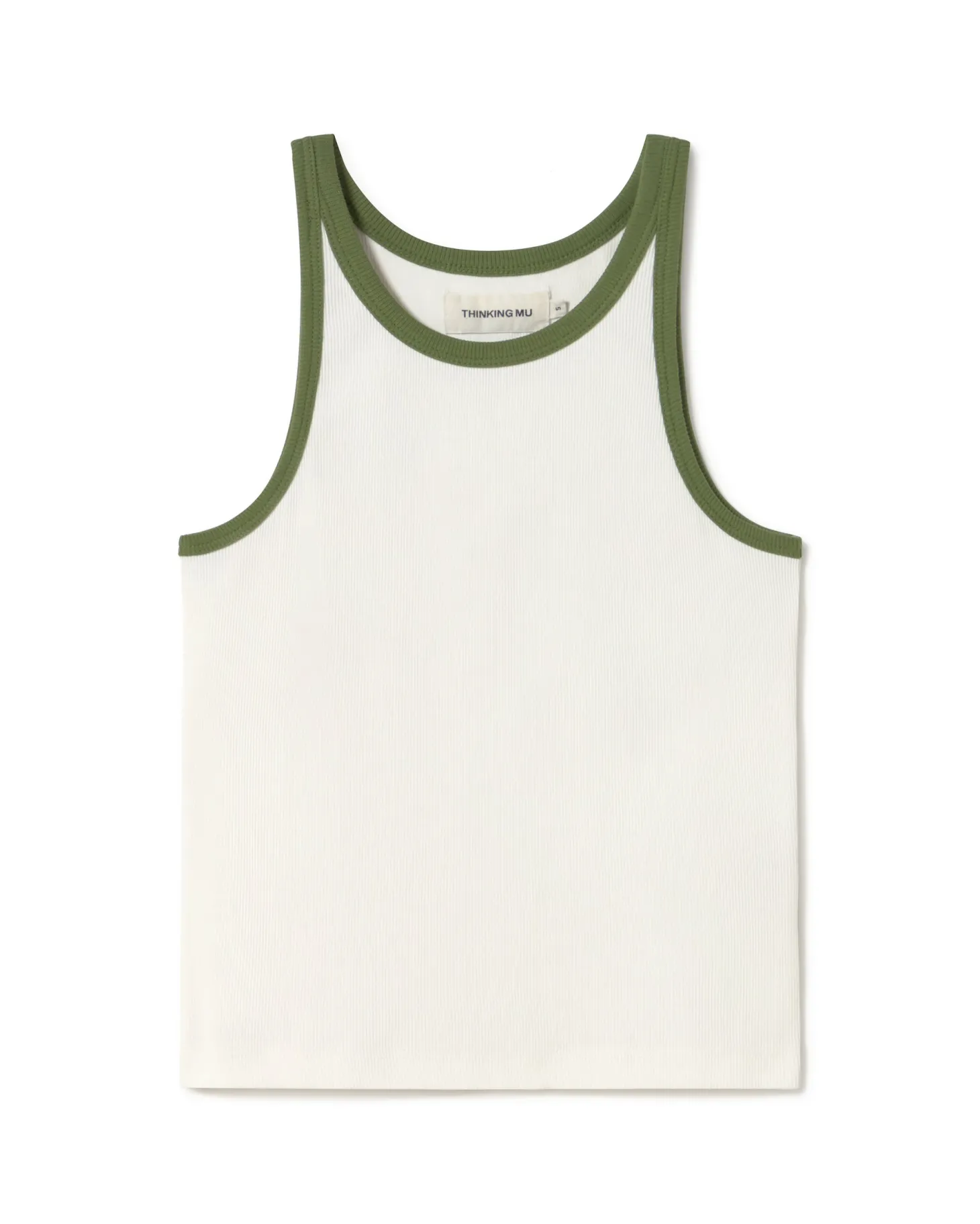 Top halter blanco contraste verde Harriet