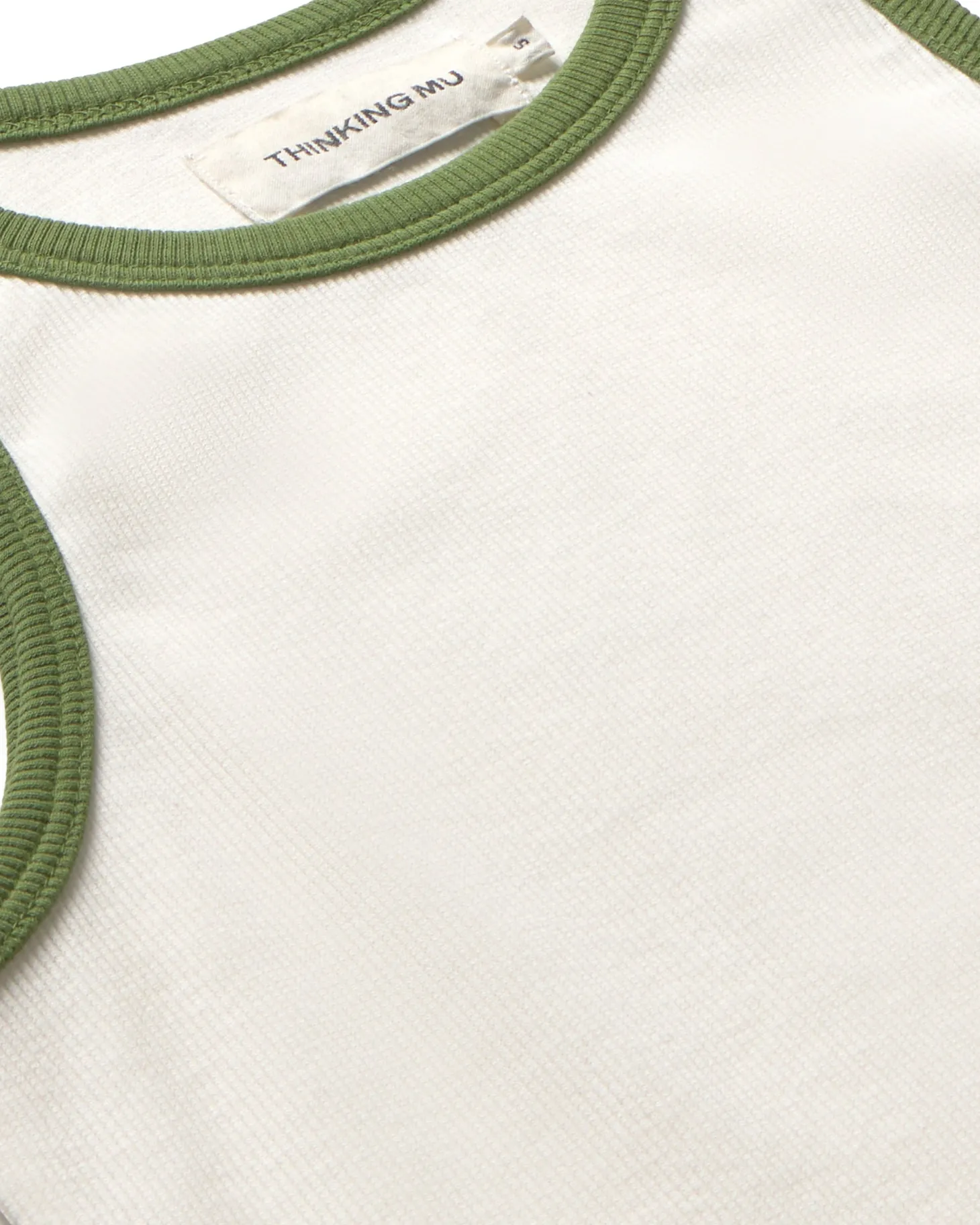Top halter blanco contraste verde Harriet