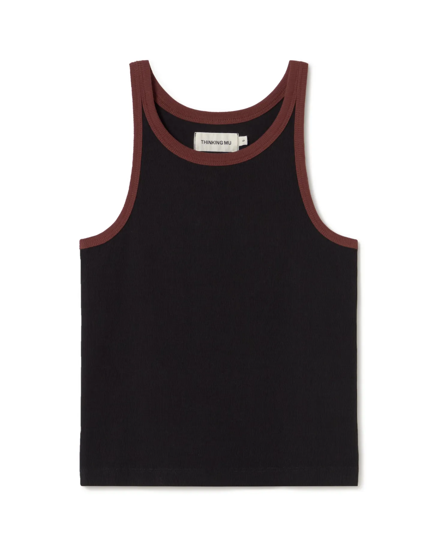 Top halter negro contraste marrón Harriet