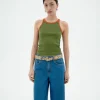 Top halter verde contraste naranja Harriet