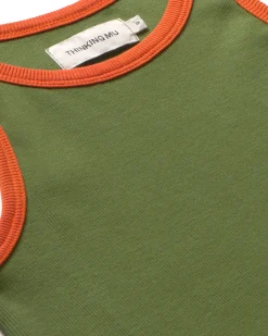 Top halter verde contraste naranja Harriet
