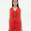 Top rojo lazos Elise