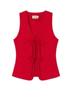 Top rojo lazos Elise