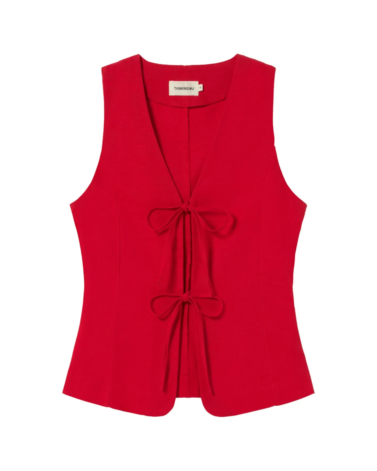 Top rojo lazos Elise