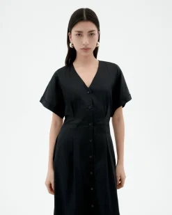 Vestido cintura ajustada negro Laura