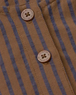 Vestido corto marrón rayas Maria