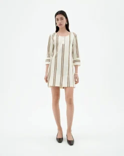 Vestido corto popelin rayas Maria