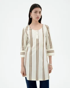 Vestido corto popelin rayas Maria