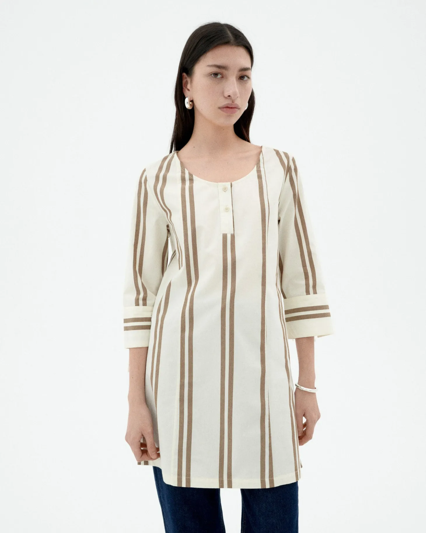 Vestido corto popelin rayas Maria