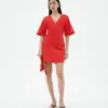 Vestido corto rojo escote V Kim