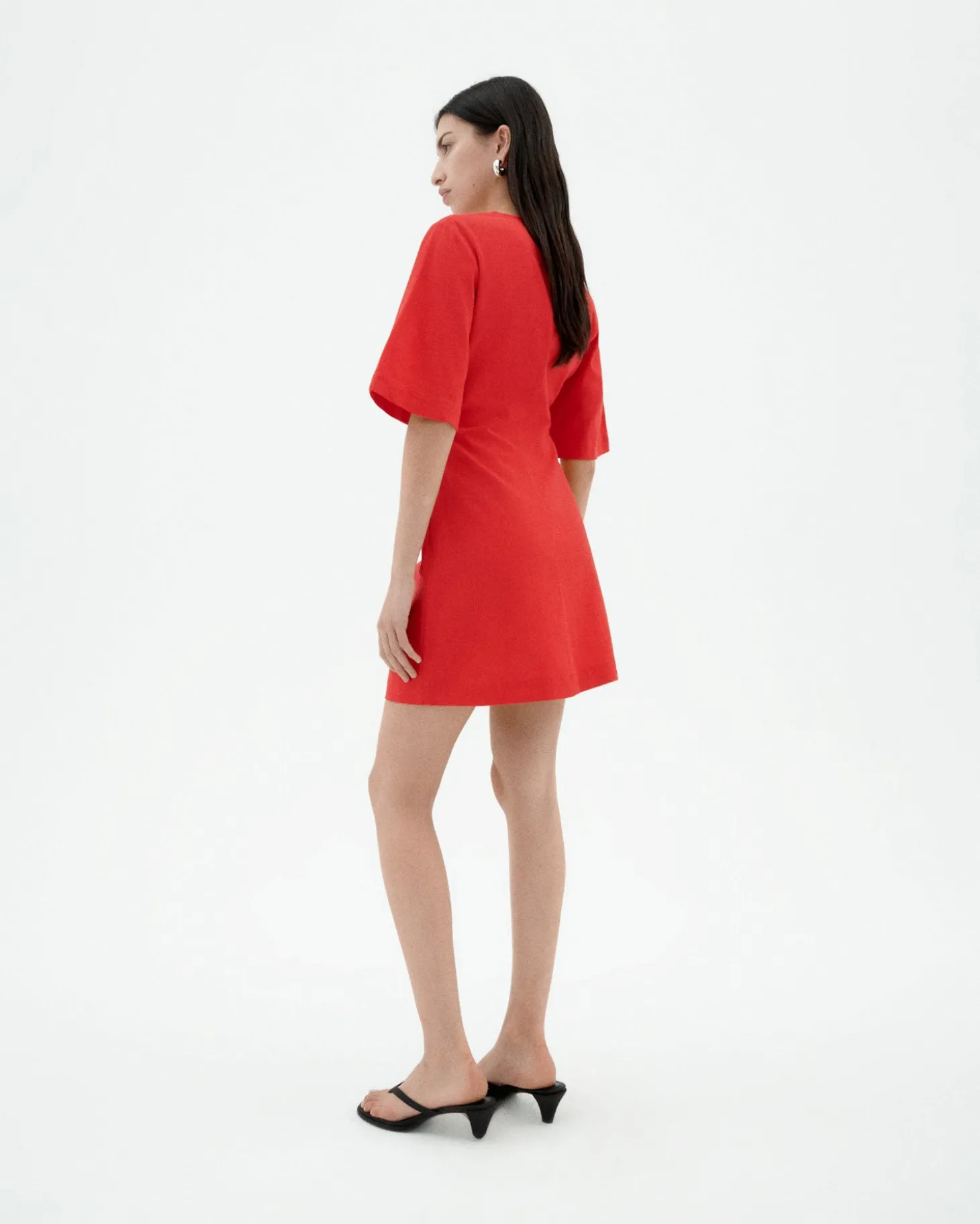 Vestido corto rojo escote V Kim