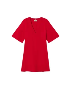 Vestido corto rojo escote V Kim