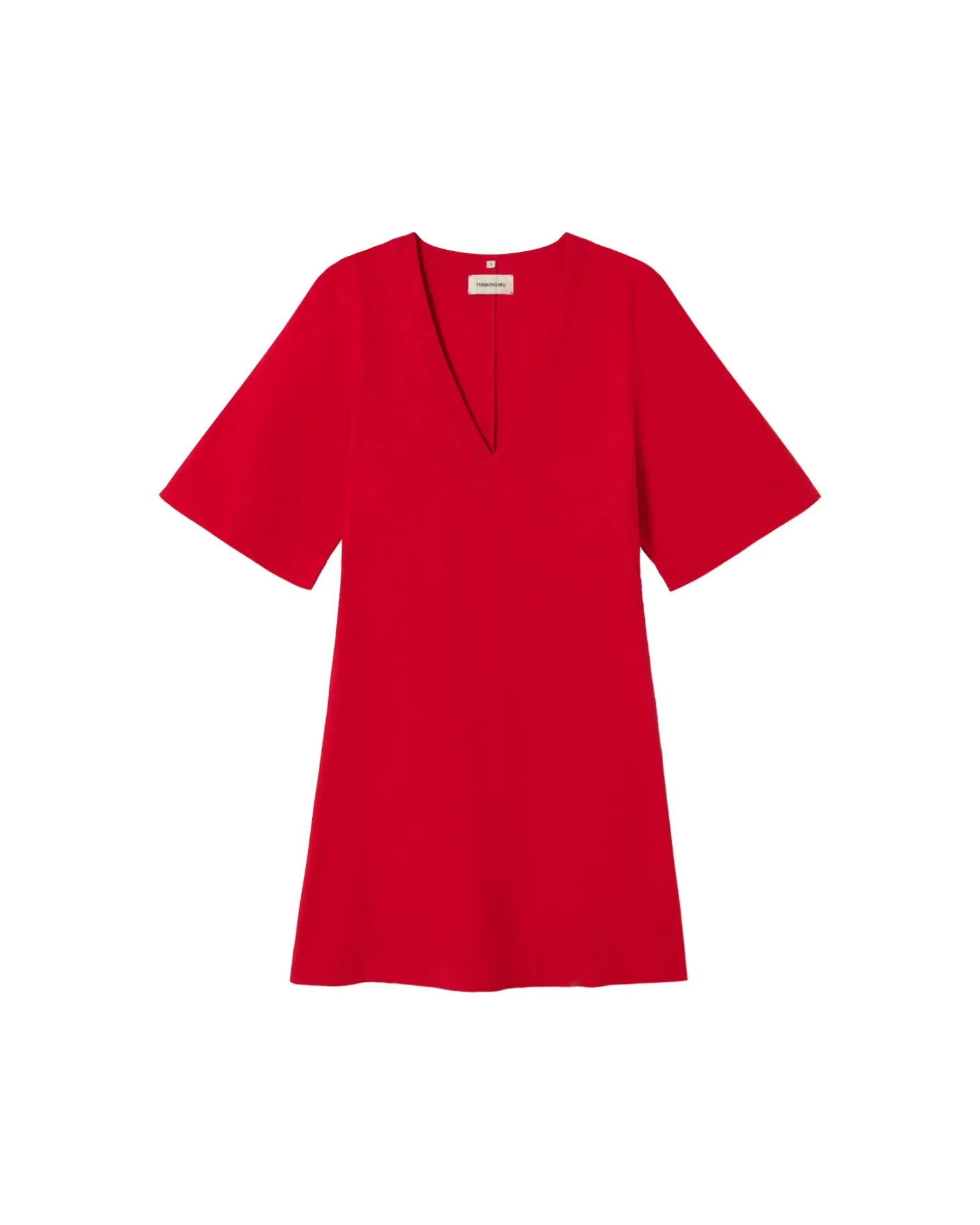 Vestido corto rojo escote V Kim