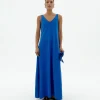 Vestido largo azul tirantes Sade