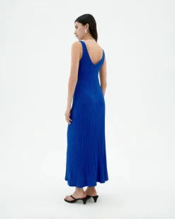 Vestido largo punto azul Ecovero Sade