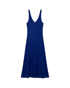 Vestido largo punto azul Ecovero Sade