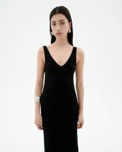 Vestido largo punto negro Ecovero Sade