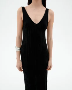 Vestido largo punto negro Ecovero Sade
