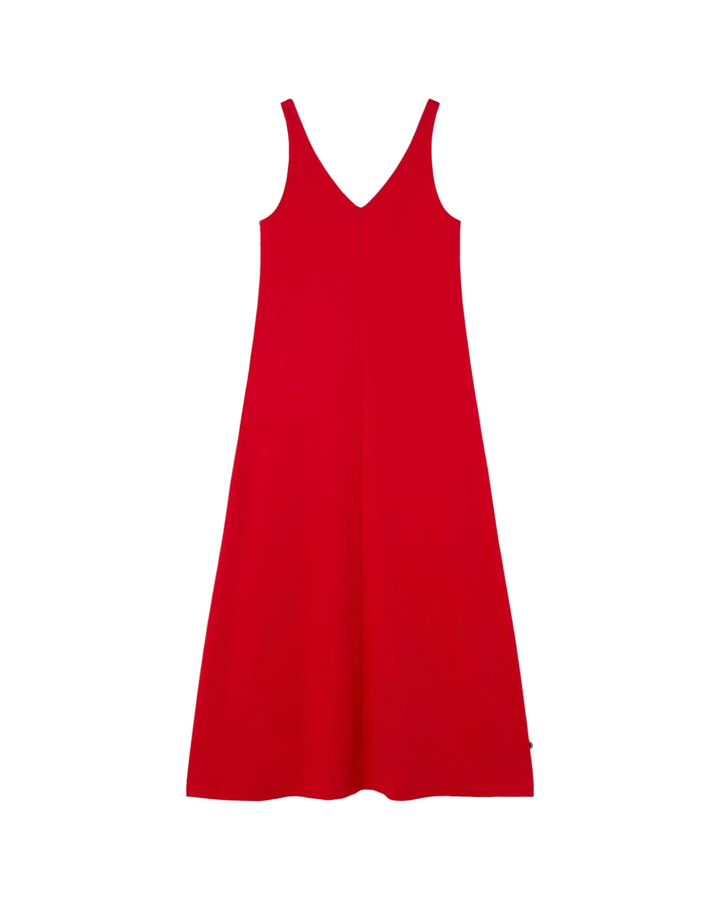 Vestido largo rojo tirantes Sade