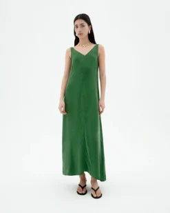 Vestido largo verde Cupro Sade