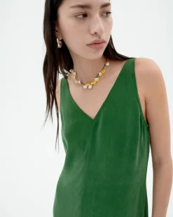 Vestido largo verde Cupro Sade