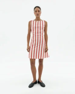 Vestido seersucker rayas con lazo Cecile