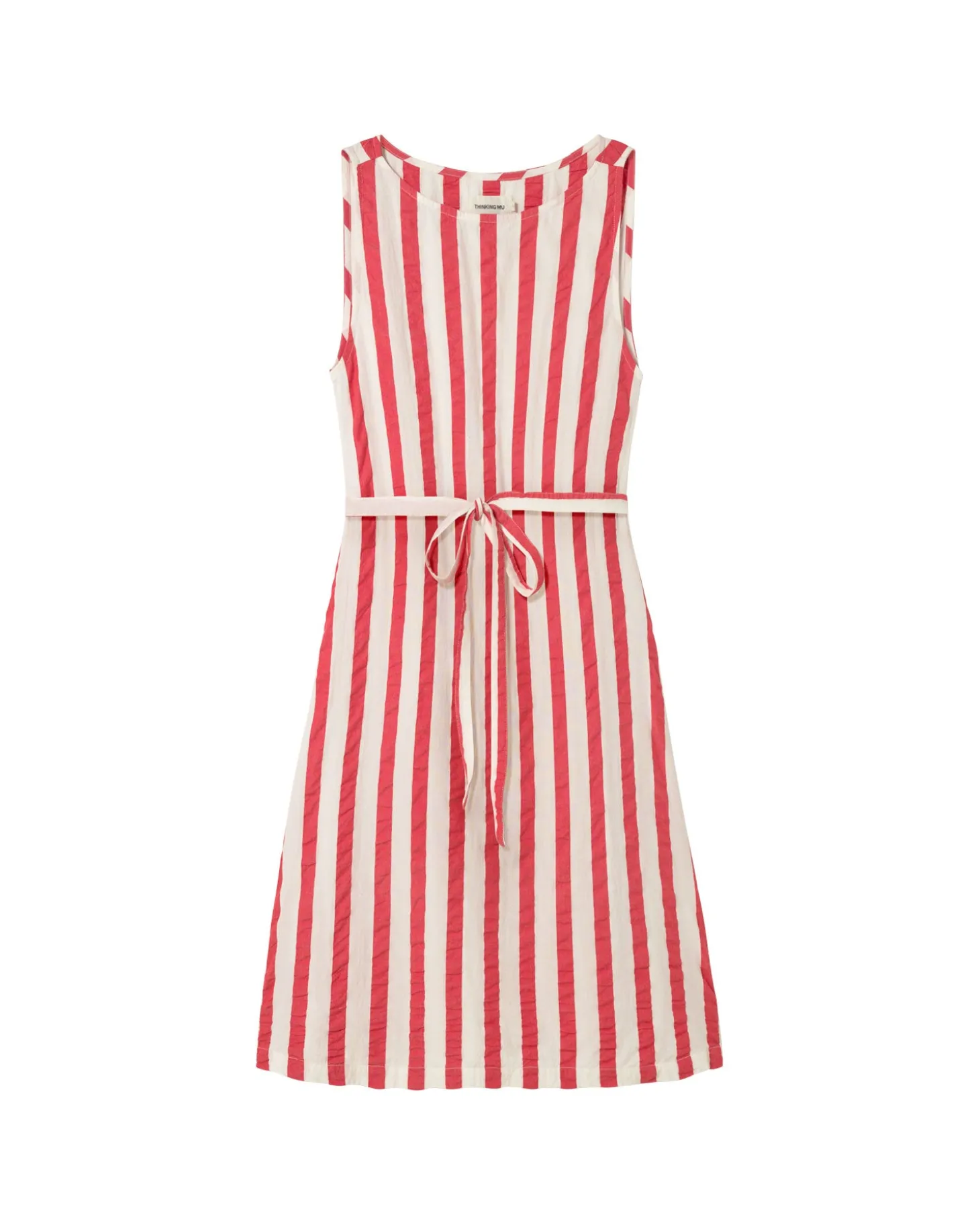 Vestido seersucker rayas con lazo Cecile